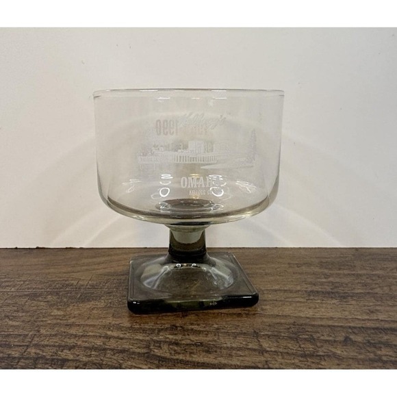 Unmarked Other - Vintage Kelloggs Company Omaha Nebraska  Footed Goblet Glass Square Base 1990